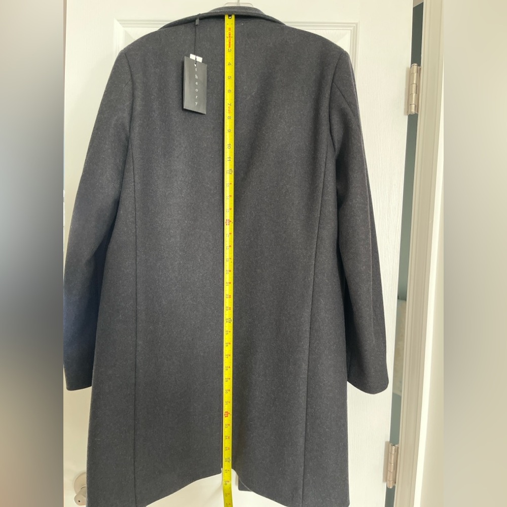 Theory Belvin Melton-Textured Wool-Blend Coat - Dark Charcoal - Small - Picture 5 of 10